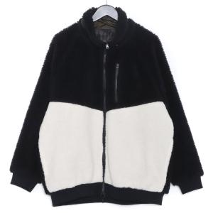 JUNHASHIMOTO REVERSIBLE BOA BLOUSON サイズ5 ブラック ホワイト カーキ カモ 1042020013 ジュンハシモト リバーシブルボアブルゾン フリース｜graiz