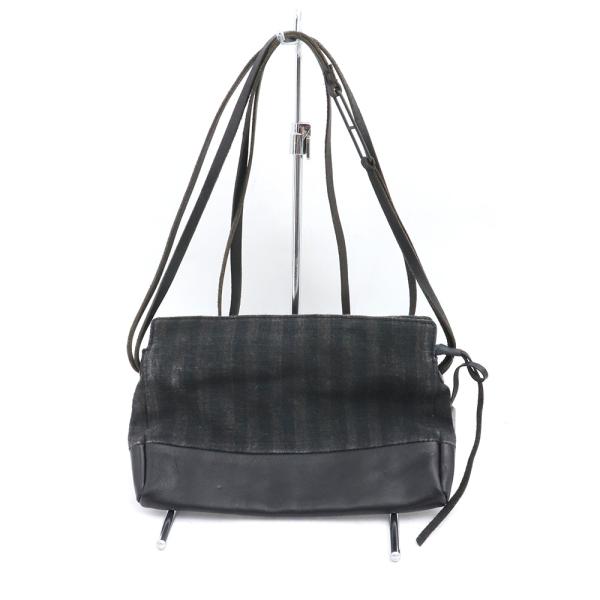 DEVOA Crossbody Bag Linen GUIDI calf leather BLACK...