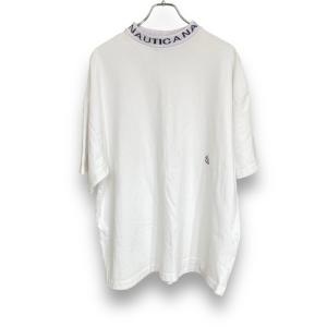 NAUTICA モックネックヘビーウェイトTシャツ サイズL ホワイト 212-1287 ノーティカ 半袖カットソー｜graiz