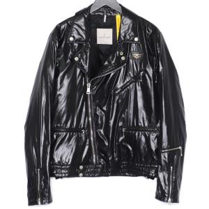 MONCLER GENUIS 7 FRAGMENT × LEWIS LEATHER SERG サイズ2 ブラック モンクレール フラグメント ルイスレザー ナイロンダブルライダースジャケット｜graiz