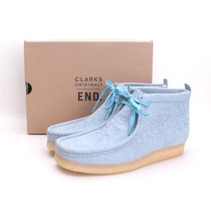 クラークスオリジナルス エンド CLARKS ORIGINALS × END. OXFORD FLOWERS WALLABEE BOOT ブルー系 7 1/2 /T /R｜graiz