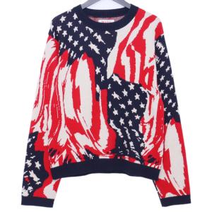 MASU MARBLE FLAG SWEATER サイズ46 フラッグ MFFW-KN0423 エムエーエスユー マーブルフラッグセーター プルオーバーニット