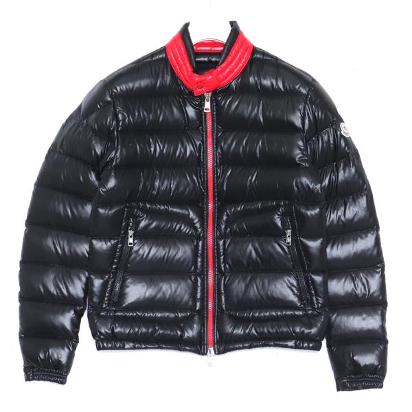 MONCLER AUBERT GIUBBOTTO ダウンジャケット サイズ2 ブラック レッド オー...