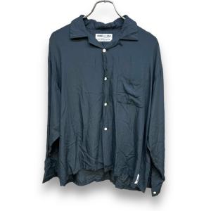 WIND AND SEA × FLAGSTUFF RAYON SHIRTS レーヨンシャツ S ネイビーグレー 21AW-SEAxFS-04 ウィンダンシー フラグスタッフ 長袖 オープンカラー 開襟 刺繍｜graiz