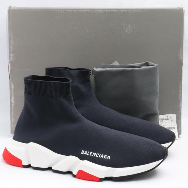 未使用 28cm相当 BALENCIAGA SPEED TRAINER サイズ43 ブラック レッド...