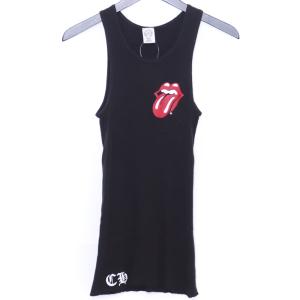 CHROME HEARTS レディース ローリングストーンズ リップ&タン リブ タンクトップ Sサイズ ブラック クロムハーツ カットソー ROLLING STONES tanktop