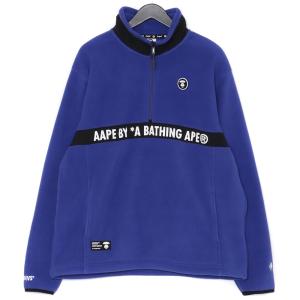 A BATHING APE フリースジャケット Lサイズ ブルー AAPSWM3608XXD アベイシングエイプ AAPE LOGO FLEECE PULLOVER｜graiz