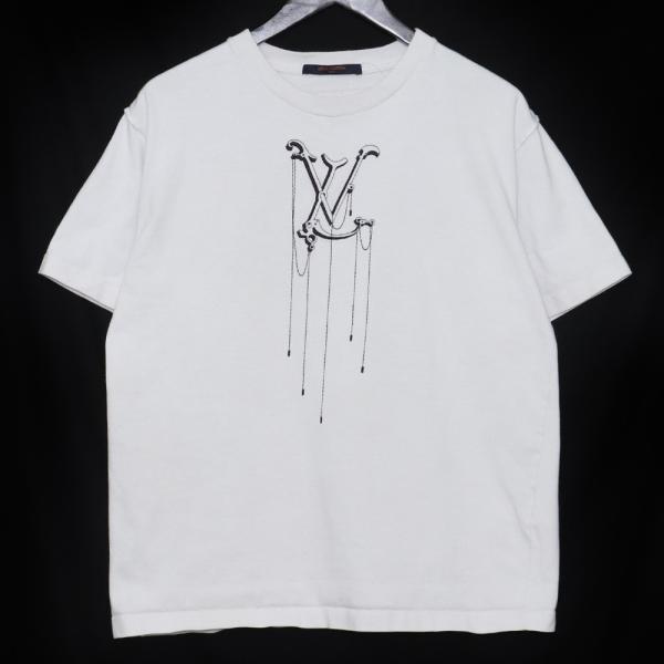 LOUIS VUITTON LVペンダントエンブロイダリーTシャツ Mサイズ ホワイト RM201M...