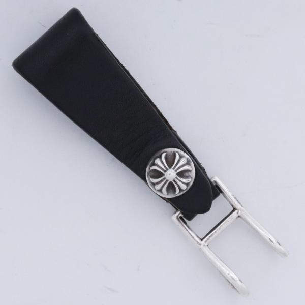 CHROME HEARTS ベルトループ クロスボールボタン ブラック クロムハーツ レザー Bel...