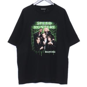 BALENCIAGA スピードハンターズプリントTシャツ Mサイズ ブラック 556133 TCV38 バレンシアガ SPEED HUNTERS TEE 半袖カットソー｜graiz