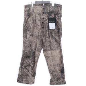 NUDE:MASAHIKO MARUYAMA DISTORTION3 JAPANESE MAP INKJET PRINT DROP CROTCH PANTS サイズ1 DS-223 ヌードマサヒコマルヤマ サルエルクロップドパンツ｜graiz