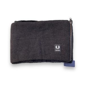 FRED PERRY MILITARY KNIT SNOOD ブラック F19875 フレッドペリー スヌード マフラー｜graiz