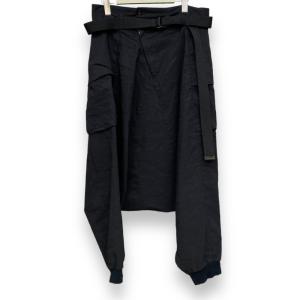 THE VIRIDI-ANNE 19SS Saruel pants with Belt 2サイズ ブラック VI-3029-04 ヴィリジアン ベルト付きサルエルパンツ｜graiz