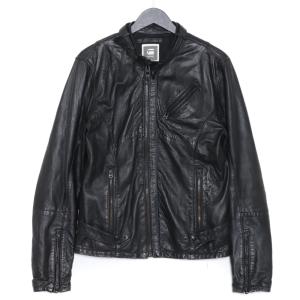 G-STAR RAW CHOPPER LEATHER JACKET Mサイズ ブラック 82551B ジースターロー チョッパーレザーライダースジャケット シープスキン｜graiz