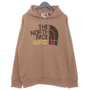 未使用 GUCCI × THE NORTH FACE COTTON HOODIE XSサイズ ブラウン 615061XJDBY グッチ ザ ノースフェイス ロゴプルオーバースウェットパーカー｜graiz