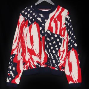 未使用 23AW MASU MARBLE FLAG SWEATER サイズ44 MFFW-KN0423 エムエーエスユー マーブルフラッグセーター ニット