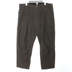 ARAKI YUU Curved Cropped Pants サイズ1 Charcoal Ligth Brown TEP08-TEKOWO02 アラキユウ ウール パンツ クロップド｜graiz