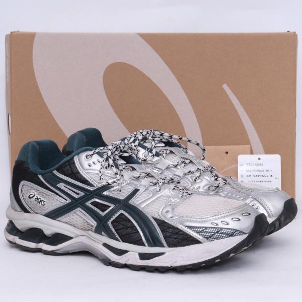 27cm ASICS GEL-NIMBUS 10.1 WHITE/SAXON GREEN 1203A...