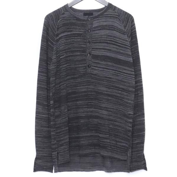 DEVOA Knit henley neck long sleeve サイズ3 メランジグレー KT...