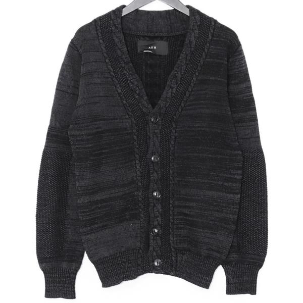 AKM Modem's cable V-cardigan Lサイズ ブラック MM031 エーケイエ...