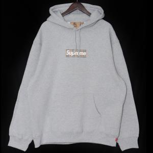 未使用 SUPREME × BURBERRY 22SS Box Logo Hooded Sweatshirt パーカー グレー XLサイズ シュプリーム バーバリー ロゴボックス スウェット フーディー｜graiz