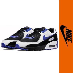 新品 NIKE AIR MAX 90 ナイキ エアマックス ブラック ホワイト ブルー スニーカー スウッシュ カジュアル トレーニング 黒タグ US9 27cm 正規品