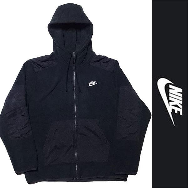 新品 NIKE FULL ZIP PARKA ナイキ フルジップ パーカー ブラック フリース スウ...