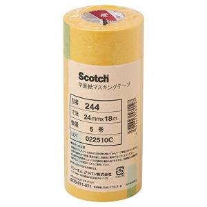 3M スコッチ 平面紙マスキングテープ 244 24mmX18m 5巻入り 244 24X18P