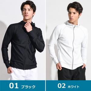 ラッシュガード メンズ 長袖 ファスナー付 ポ...の詳細画像5