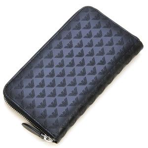 エンポリオアルマーニ EMPORIO ARMANI ラウンドファスナー長財布(小銭入れ付き)  BLACK ブラック YEME49 YC043 80001