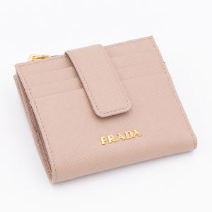 【2022年春夏新作】プラダ PRADA 2つ折り財布 ピンクベージュ 1ML047 QWA SAFFIANO METAL CIPRIA