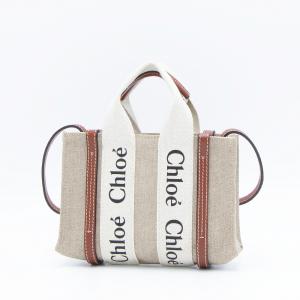 クロエ CHLOE ミニトートバッグ ホワイト&ブラウン WOODY MINI ウッディーミニ CHC22AP237I26 90U WHITE&BROWN｜grande-tokyo