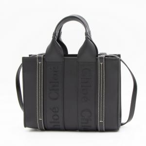 クロエ CHLOE スモールトートバッグ ブラック WOODY ウッディー CHC22WS397I60 001 BLACK｜grande-tokyo