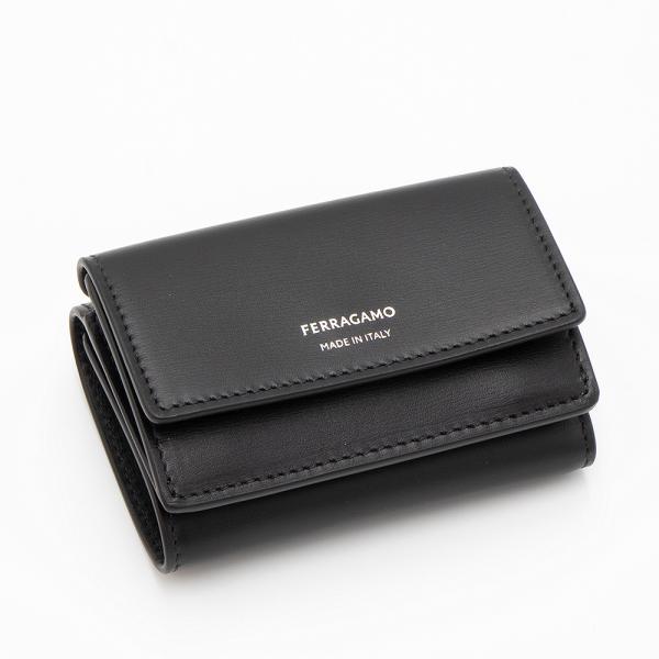 フェラガモ FERRAGAMO 3つ折り財布(小銭入れ付き) ブラック CLASSIC 661337...