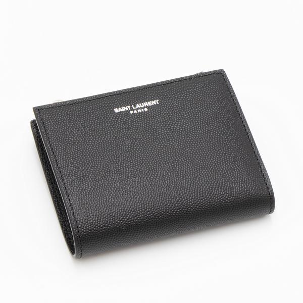 サンローランパリ SAINT LAURENT PARIS 2つ折り財布(小銭入れ付き) ブラック 5...