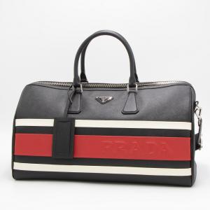 プラダ PRADA ボストンバッグ ブラック/ホワイト 2VC372 2FKG F02VK ORO SAFFIANO TRAVEL NERO+BIANCO