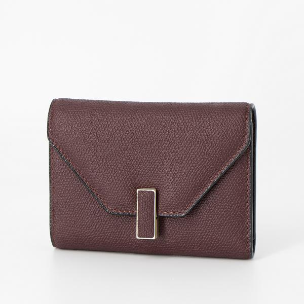 ヴァレクストラ VALEXTRA イジィデ 3つ折り財布(小銭入れ付き) アマラント ISIDE T...