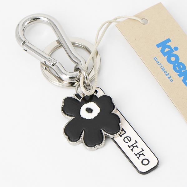 マリメッコ marimekko キーチェーン ブラック×ホワイト Puhallus Unikko I...