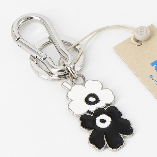 マリメッコ marimekko キーチェーン ブラック×ホワイト Puhallus Unikko I...