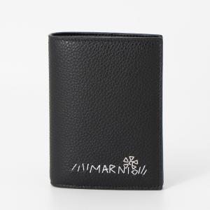 マルニ 財布 MARNI 二つ折り財布 ブラック コンパクト ミニ財布 バイ