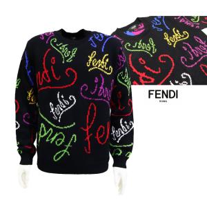 FENDI（フェンディ） ニット メンズ ロゴ ジップ ズッカ柄 ポケット