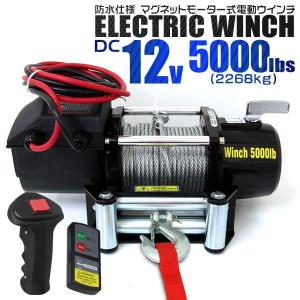 電動ウインチ DC24V リモコン付き 12000LBS (最大牽引力5443kg