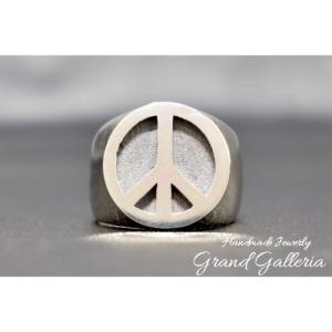 【送料無料】【Grand Galleria】ピースマークリング 指輪 サイズ１３〜３０号 シルバー9...