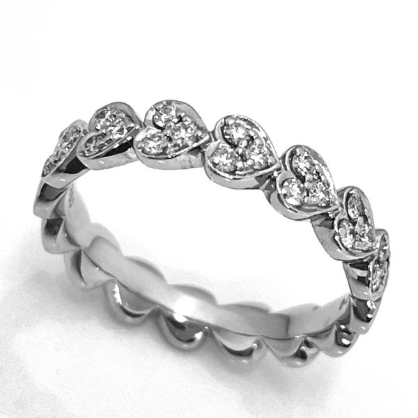 STAR JEWELRY / スタージュエリー　ハートラウンドハーフエタニティ ダイヤリング　Pt9...