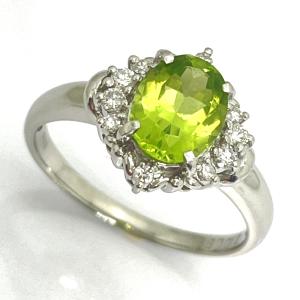 Pt900 プラチナ リング アメジスト5.22ct ダイヤモンド0.46ct オーバル 