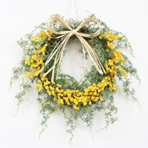 ミモザ リース 造花【Lサイズ】玄関 お洒落 ...の詳細画像1