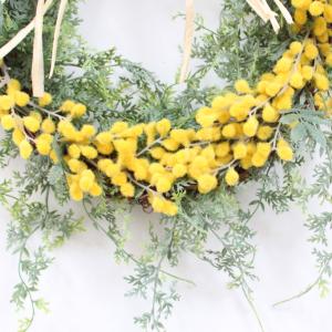 ミモザ リース 造花【Lサイズ】玄関 お洒落 ...の詳細画像3