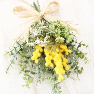 ミモザ ユーカリ スワッグリース 造花 送料無料の詳細画像3