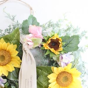 ひまわり リース 造花 直径約20cm 玄関 ...の詳細画像4