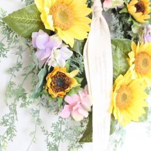 ひまわり リース 造花 直径約20cm 玄関 ...の詳細画像5